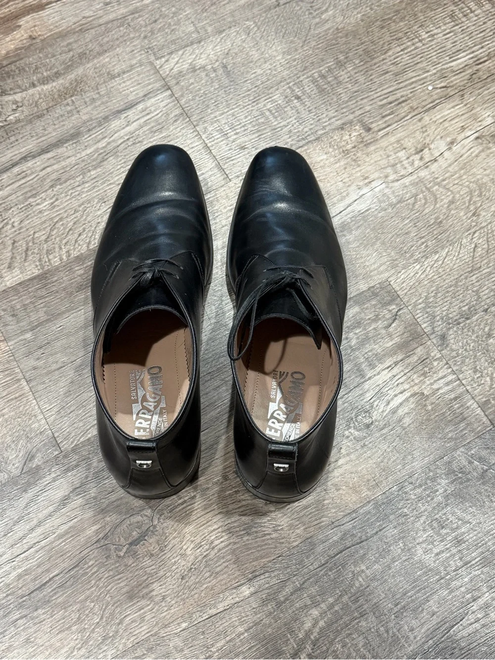 Salvatore Ferragamo Men's Black Leather Chukka‎ Boots